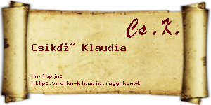 Csikó Klaudia névjegykártya